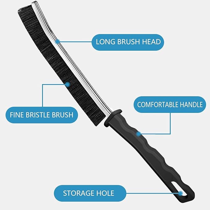 Crevice Cleaning Brush, Multi-Purpose Hard Bristle Brushes for Deep Cleaning Kitchen, Bathroom, Grout, Sink, Cup, Teapot, Bottle, Blender, Corners, Tight Spaces & More