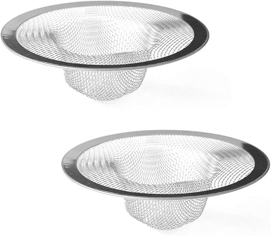 Shower Hair Drain Catcher, Stainless Steel Hair Catcher for Sink Bathroom Tub Drain Hair Catcher 2 Pcs by Lechay (4.33 inch 2pcs)