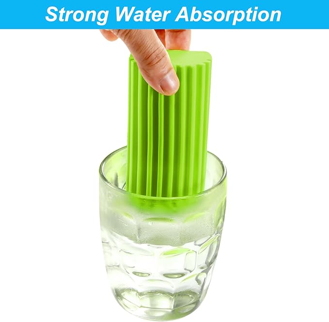 4-Pack Damp Cleaning Sponge Brush Set - Suitable for Kitchen and Car Window Cleaning,Mirrors, Window Track Grooves - Multi-Functional Cleaning Products That are Efficient Cleaning Tools(Green)