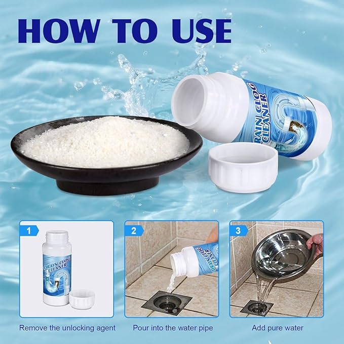 4Pack Safe & Powerful Upgraded Sink Drain Cleaner - Multi-Purpose Pipe Unclogging Agent for Kitchen and Home Drains