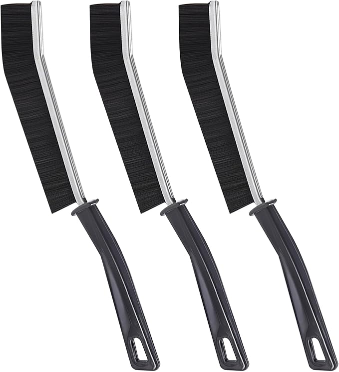 3 Pack Crevice Cleaning Brush with Handle,Hard Bristle Crevice Cleaning Tool,Baseboard Cleaner,Gap Cleaning Tools,Grout Scrub Brush, House Cleaning Supplie for Bathroom,Kitchen