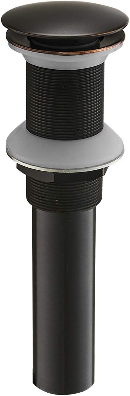 BWE Pop Up Drain Fits Bathroom Standard Sink Hole 1-1/2" to 1-3/4" Bathroom Faucet Vessel Vanity Sink Drain Stopper Without Overflow Oil Rubbed Bronze