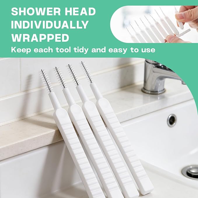 30PCS Shower Head Cleaning Brush,Tiny Brushes for Cleaning Shower Head,Gap Hole Anti-Clogging Cleaning Brush,Descaler Needles,Rust-Proof Showerhead Cleaner Set for Home and Kitchen (30 Pcs)