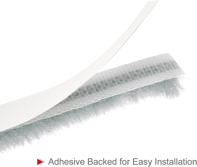 uxcell Weather Stripping Brush, 10ft L x 0.3" W x 0.3" H Self-Adhesive Seal Weatherstrip Sweep Brush Gray for Door Window