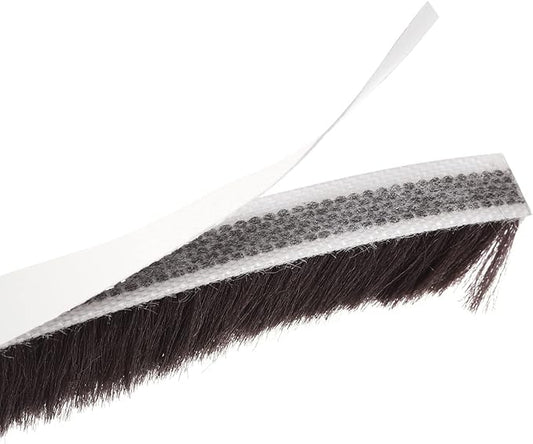 uxcell Weather Stripping Brush, 26ft L x 0.35" W x 0.6" H Self-Adhesive Seal Weatherstrip Sweep Brush Brown for Door Window
