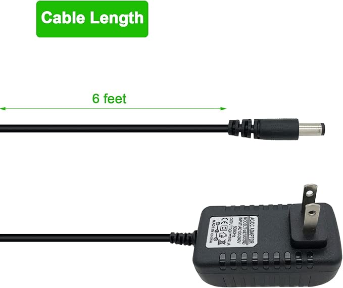 13.3V Charger Replacement for Shark VACMOP VC205 VM200 VC200 UM200 UM205 Cordless Hard Floor Vaccum Mop 10.8V Battery AC Adapter Power Cord 6.6 FT (DC Round Charging Port, Not for Magnetic)