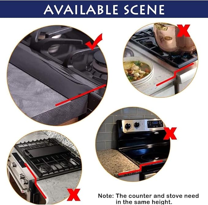 Kitchen Stove Counter Gap Cover，2 PCS Silicone Stove Gap Covers,Heat Resistant Oven Gap Cover Gap Filler Prevents Foods Spills From Kitchen Counter Stovetop Gap (Semi-clear, 25INCHES)