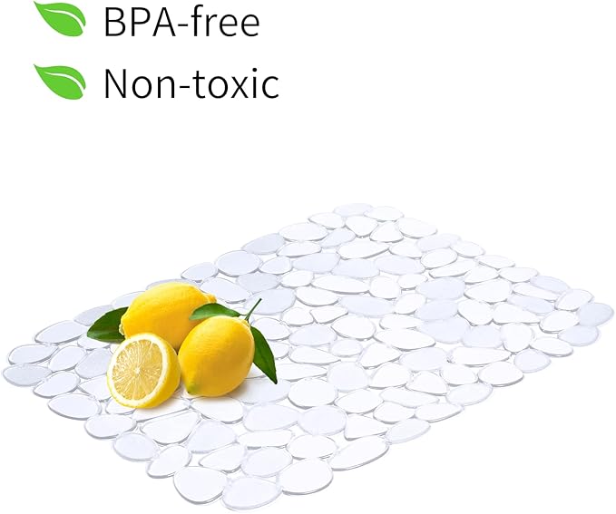 Yolife Pebble Sink Mats for Stainless & Porcelain Sinks, PVC Saddle Protectors - Clear, 2 Pack