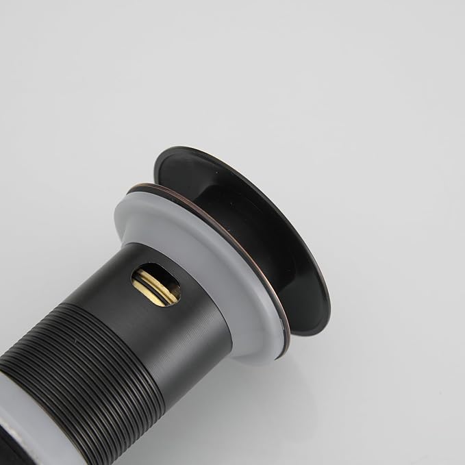 Bathroom Sink Drain with Overflow Vessel Vanity Pop Up Drain Assembly Stopper Lavatory Commercial Bath Brass Fits Bathroom Standard Sink Hole 1-1/2" to 1-3/4" Oil Rubbed Bronze, P03ORB