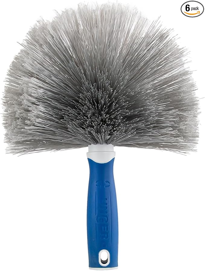 Unger Cobweb & Corner Duster – Dusters for Cleaning,Compatible with Telescopic Poles,Dusting Tools,Great for Ceilings,Moldings,HVAC & Floor Vents,and Corners,(Pack of 6)