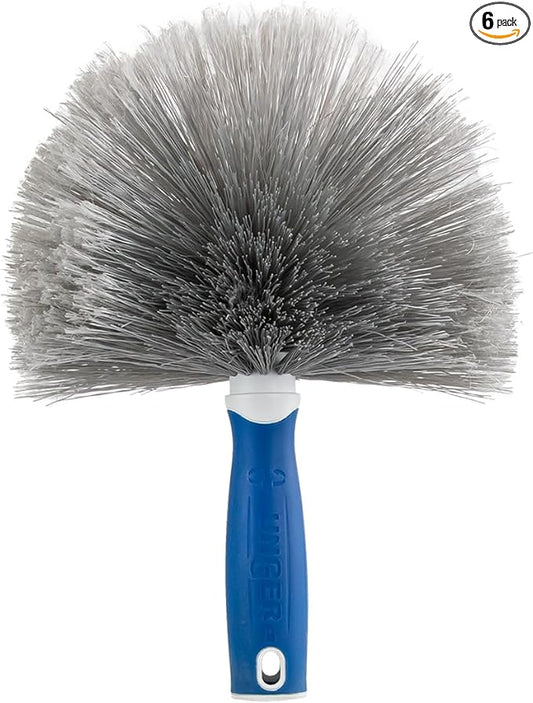 Unger Cobweb & Corner Duster – Dusters for Cleaning,Compatible with Telescopic Poles,Dusting Tools,Great for Ceilings,Moldings,HVAC & Floor Vents,and Corners,(Pack of 6)