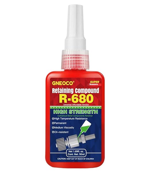 ThreadLocker Green, Thread Lock High Strength Lock Tight for Nuts, Bolts, Fasteners and Metals, Anaerobic Curing Metal Glue to Prevent Loosening and Corrosion (H680-50ml)
