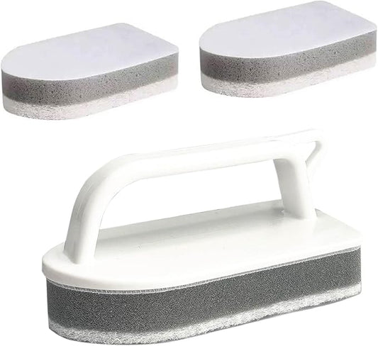 Handle Bathtub Sponge Scrubber, Scrub Brushes for Cleaning Bathroom Scouring Pad Sponge, Non-Scratch Remove Soap Scum, Kitchen, Pool, Tub, Shower Tile