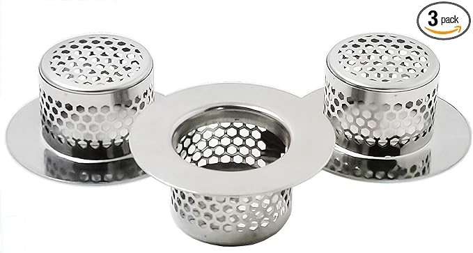 Bathtub Drain Strainer, Bathtub Cover Drain Hair Catcher Fits Standard 1.35"-1.5" Openings and Depth More Than 1.1" for Bathroom Sink and Bathtub(3-Pack)