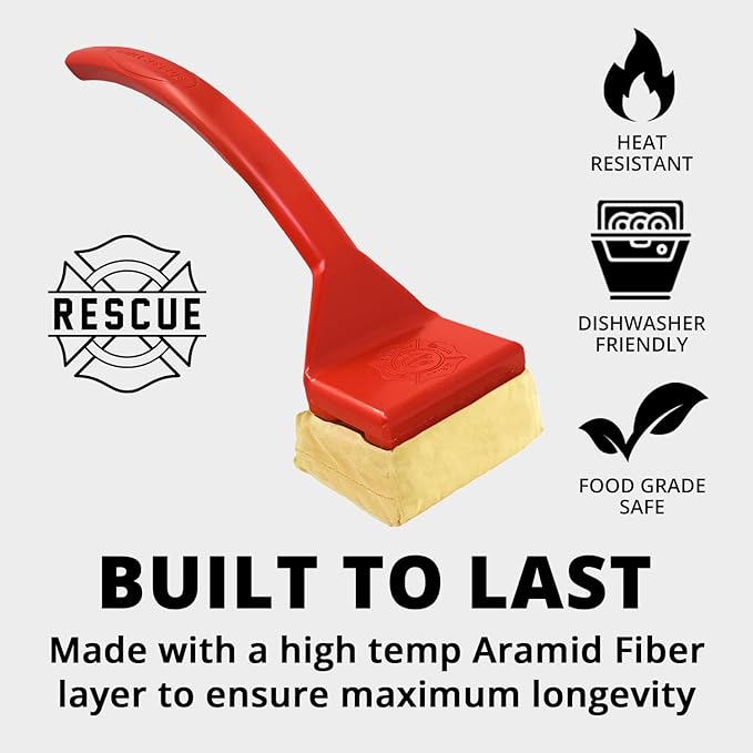 Grill Rescue BBQ Replaceable Scraper Cleaning Head, Bristle Free - Durable and Unique Scraper Tools for Cast Iron or Stainless-Steel Grates, Barbecue Cleaner