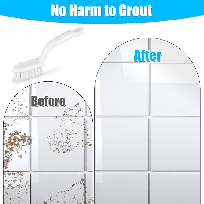 2pcs Grout Cleaner Brush for Tile Floors, V-Shaped Handheld Stiff Shower Gap Cleaning Scrubber with Hard Bristles, Grout Brush for Shower Tile, Door Groove Gap, Bathroom, Kitchen, Window