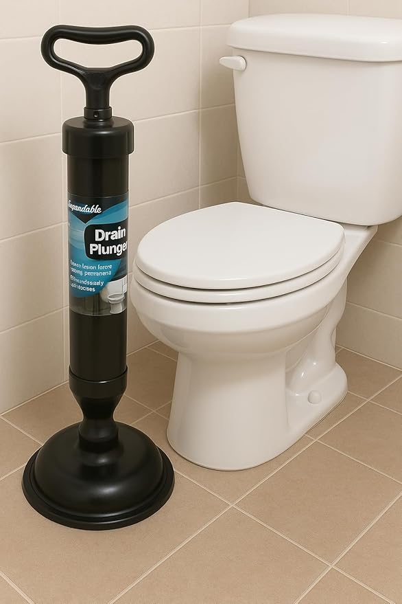 Dependable Industries inc. Essentials High Pressure Powerful Pump Multi-Drain Plunger Bathroom Kitchen Toilet Shower Sinks (Black)
