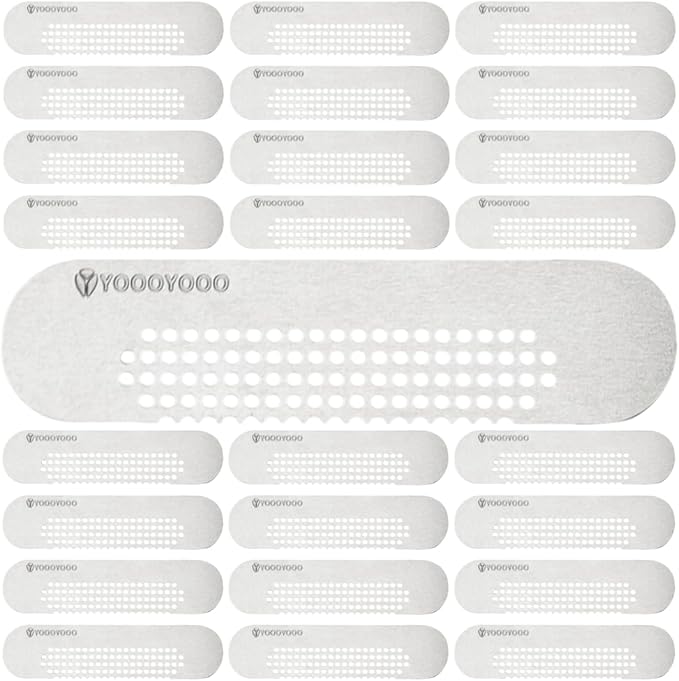 25PCS 304 Stainless Steel More Durable Window Weep Hole Screen Patch Drain Quickly PET Self Adhesive More Sticky & Waterproof (2.36in*0.59in(6cm*1.5cm))