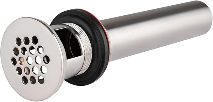 Artiwell Grid Drain Strainer Assembly With Overflow for Bathroom Sink, P.O. Plug Lavatory Drain, Brushed Nickel