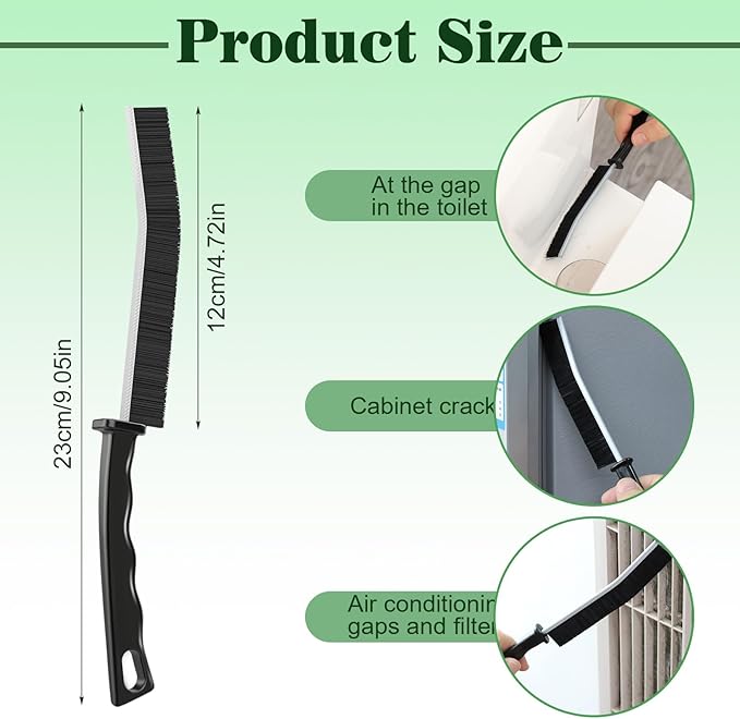 Hard Bristle Crevice Cleaning Brush for Small Spaces Cleaning, Thin Gap Cleaning Tool to Clean The Dead Corners for Kitchen Surfaces, Bathroom, Windows Sill Groove, Tiles, and Faucets, 10pcs Mixed