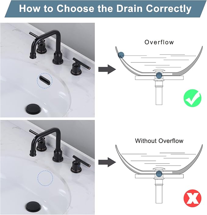 WOWOW Bathroom Pop Up Drain Stopper - Oil Rubbed Bronze Vessel Sink Drain With Overflow for Bathroom and RV