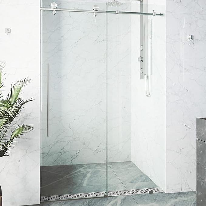 Neodrain 54-Inch Linear Shower Drain with Removable Quadrato Pattern Grate,Brushed 304 Stainless Steel Rectangle Shower Floor Drainr, Linear Drain with Leveling Feet,Hair Strainer