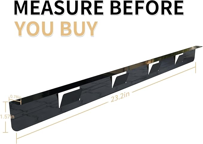 Stove Gap Covers 316 Stainless Steel,Stove Gap Filler,Heat-Resistant Oven Side Gap Filler,Between Stove and Counter Slide In Range Trim Kit for Kitchen,2 Pack (23.2” Shiny Black)