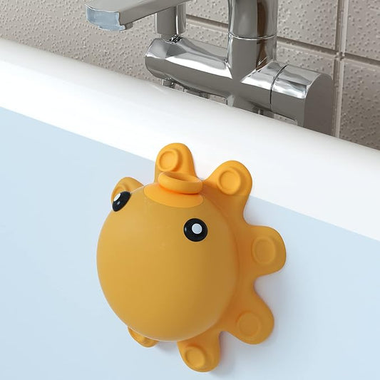 Bathtub Overflow Drain Cover - Tub Soak Bath Cover, Adds Inches of Water for Deeper Bath (Silicone, Yellow)