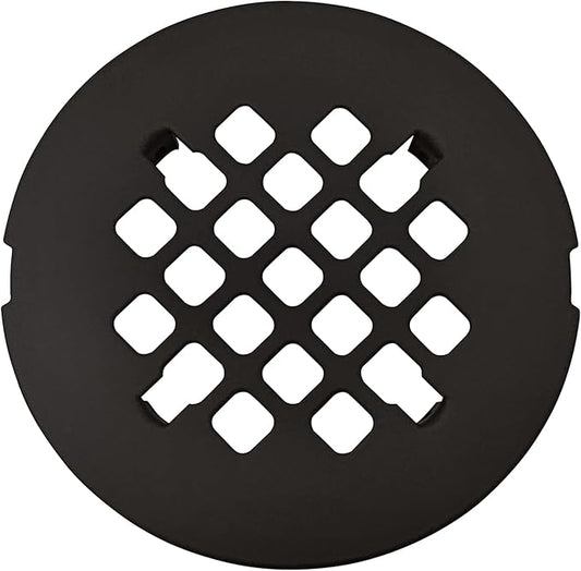 4 ¼” Oil Rubbed Bronze Snap-in Shower Drain Cover - Solid Brass Construction - 4.25" OD Shower Drain Strainer - Easy Install - Premium Round Shower Drain Cover - Bronze Replacement Grate