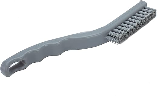 SPARTA Plastic Grout Brush, Crevice Brush with Hanging Hole for Cleaning Narrow Spaces, 9 Inches, Gray