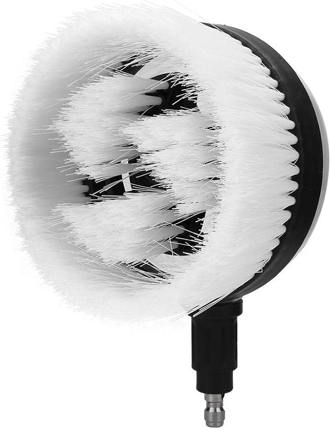 White Drill Scrub Brush Car Pressure Washer Rotating Brush With Soft Surface For Cleaning Painted Vehicles Boats Flat Window Glass Stucco, Power Tool Accessories
