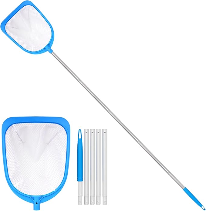 TidyMister 62'' Long Hot Tub Skimmer for Spa, Handy Pool Skimmer Net with Ultra Fine Diamond Netting Mesh for Small Pools, Hanging Hole Easy to Store