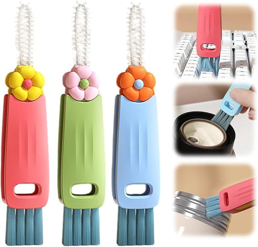 3 in 1 Cup Lid Cleaning Brush, Multifunctional Crevice Portable Cup Lid Cleaning Brush for Bottle Gap Tight Spaces Cup, Crevice Clean Brush for All Type Bottle (3PCS)