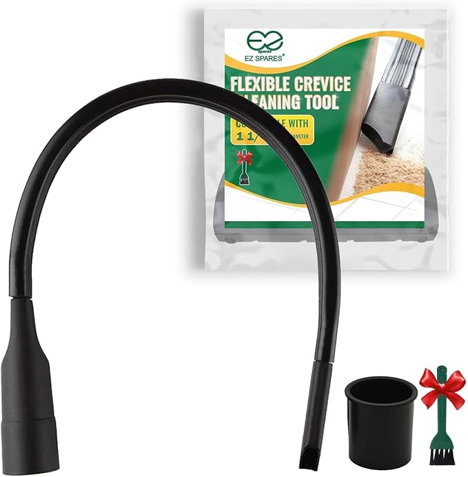 EZ SPARES Flexible Vacuum Crevice Attachment Crevice Tool 25-inch Crevice Brush Tool Kit for All 1-1/4" or 1-3/8"(32mm-35mm) Vacuum Hoses,Reach Deep Into Hidden Spaces