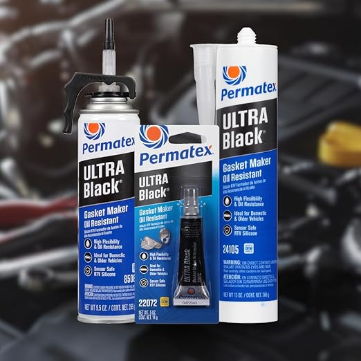 Permatex 85080 Ultra Black Maximum Oil Resistance RTV Silicone Gasket Maker, 9.5 oz. PowerBead Can