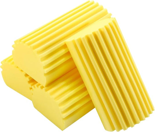 4-Pack Damp Cleaning Sponge Brush Set - Suitable for Kitchen and Car Window Cleaning,Mirrors, Window Track Grooves, Multi-Functional Cleaning Products That are Efficient Cleaning Tools(Yellow)