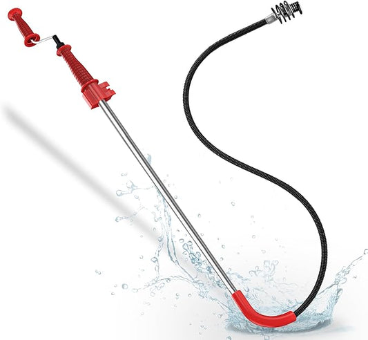 6 Ft Toilet Auger Snake Model K-6P 56658 Toilet Snake for Unclogging with 6-Foot Snake and Bulb Head, Heavy Duty Auger Snake for Unclogging Toilets for Home, Office, School, More