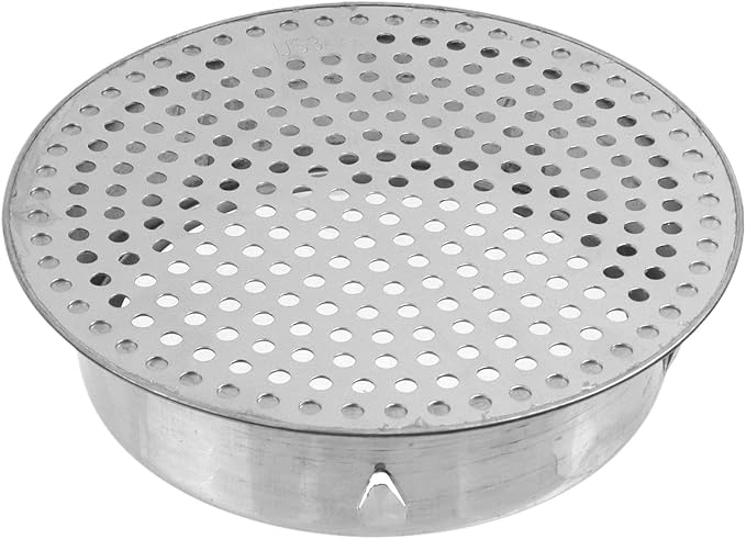 Antrader Floor Drain Cover,5.91 Inch Stainless Steel Floor Drain,Sewer Drain Cover for Outdoor Yard Pipe Roof Balcony,Silver Tone (1Pcs)