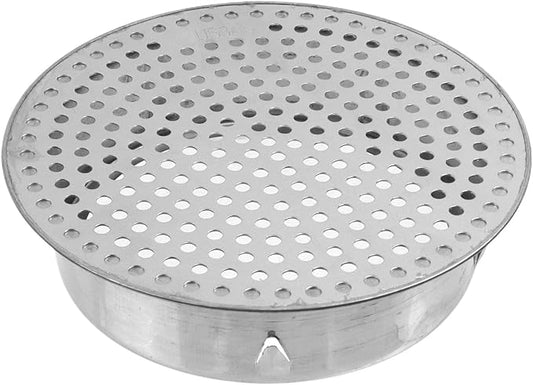 Antrader Floor Drain Cover,5.91 Inch Stainless Steel Floor Drain,Sewer Drain Cover for Outdoor Yard Pipe Roof Balcony,Silver Tone (1Pcs)