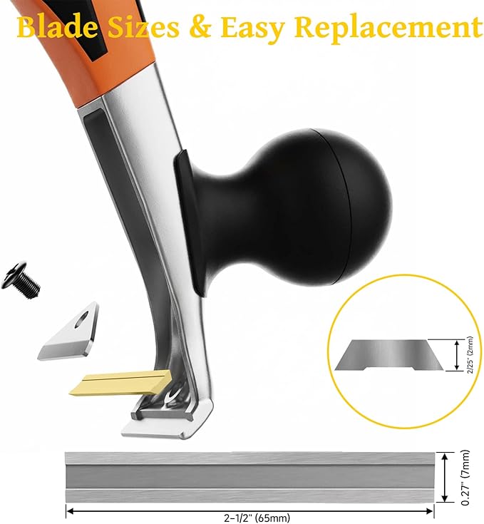2-1/2" Replacement Premium Ergonomic Carbide Scraper Blades - Extend Your Tool's Life - Fits Heavy-Duty Scraper for Scraping Paint, Glue, Rust, Stains, Putty on Wood, Metal, Glass (1-Pack)