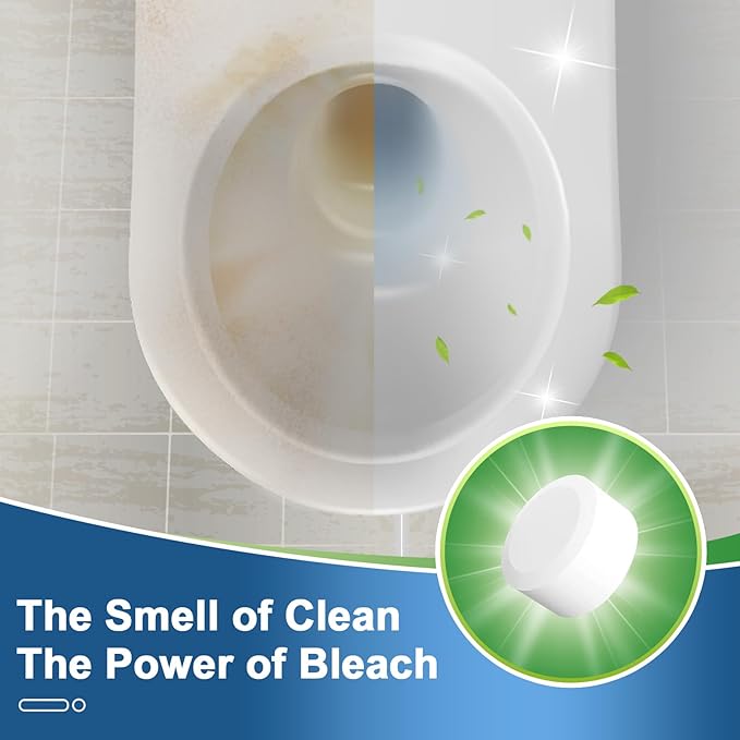 Msvvko Toilet Bowl Cleaner Tablets with Bleach 12 PACK Powerful Formula to Eliminate Limescale & Rust
