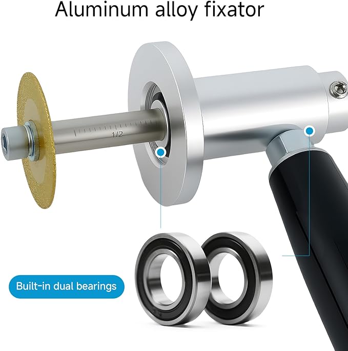 PVC Pipe Inside Cutter with Diamond Grit Wheel & 7-Inch Adjustable Depth for 1-1/2 to 8 Inches, 1/4in Hex Shank for Impact Drivers