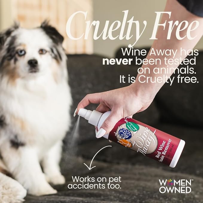 Wine Away Red Wine Stain Remover - Perfect Fabric, Upholstery and Carpet Cleaner Spray Solution - Effectively Removes Blood, Coffee, and Pet Stains - Fresh Citrus Scent - 12oz (Set of 4 bottles)