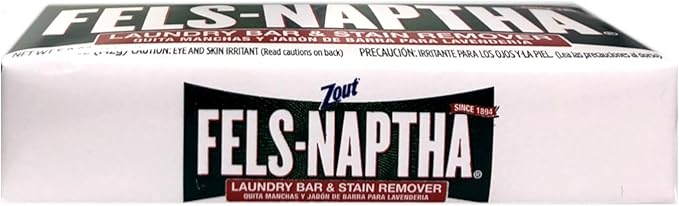 Fels Naptha Laundry Bar and Stain Remover, 5 Ounce Pack of 4