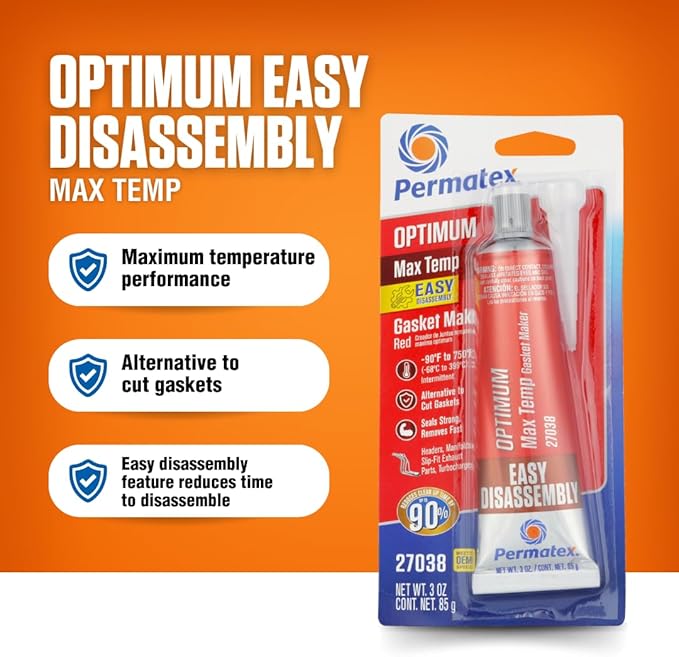 Permatex 27038 Optimum Red High Temperature Gasket Maker, 3 oz