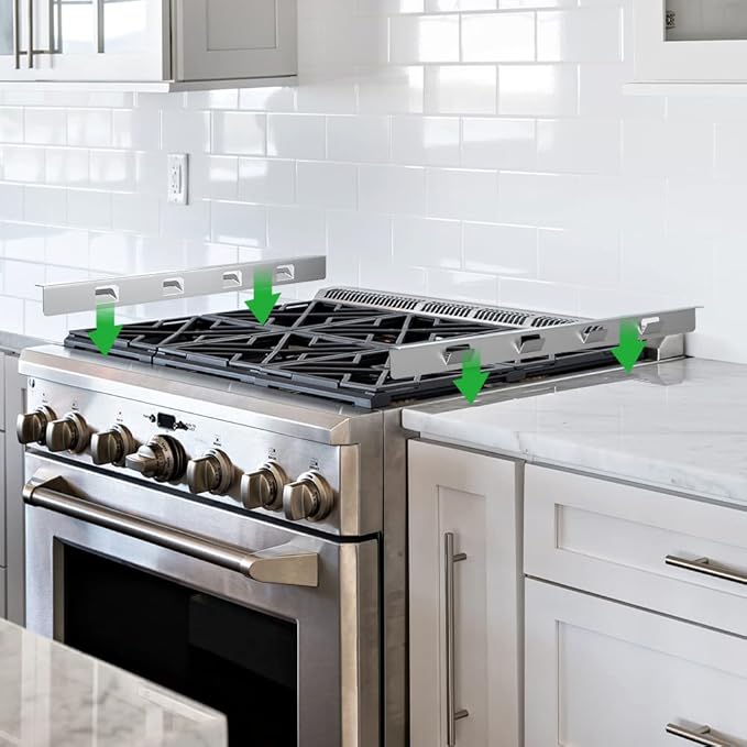 2 Pcs 316 Stove Gap Covers Stainless Steel Stove GapFiller Range Trim Kit Between Oven and Countertop Dishwasher Dryer Heat Resistant and Easy to Clean (23.4' silver)