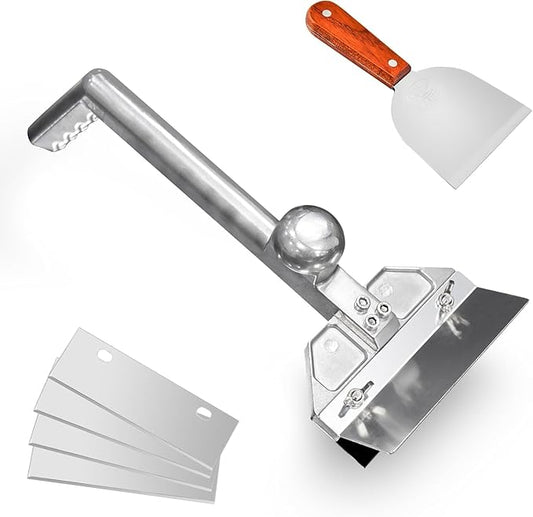 Grill Scraper Heavy Duty Griddle Scraper Set with Replacement Blades Flat Top Grill Accessories Griddle Cleaning Kit for Restaurants,Diners, Outdoor Grill Cleaning
