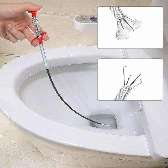 Drain Snake, 79-Inch Drain Clog Remover Tool, Flexible Grabber Claw for Bath Tub, Toilet, Kitchen Sink & Sewer
