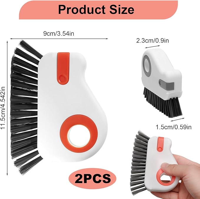 2 Pcs 2 in 1 Window Track Cleaner, Groove Cleaner Brush, Effective Window Sill Cleaner Tool Perfect for Sliding Door Tracks and Glass Door Grooves for Home Bathroom Kitchen Use (2 PCS)