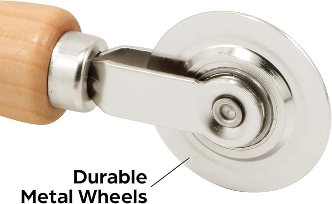 Prime-Line P 7505 Screen Rolling Tool – A Must Have Tool for Installing Window and Door Screens – Spline Roller with Wood Handle and Steel Wheels – Durable and Easy to Use (Single Pack)
